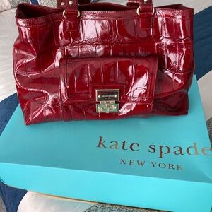 Burgundy Patton leather Kate Spade